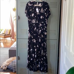 Floral Faux Wrap Maxi Dress